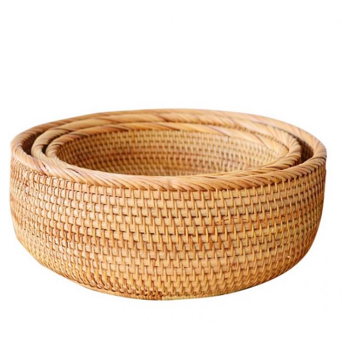 Rattan baskets- set 3pcs